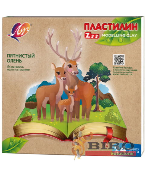 Pastă de modelat ZOO, 24 culori x 15 gr.